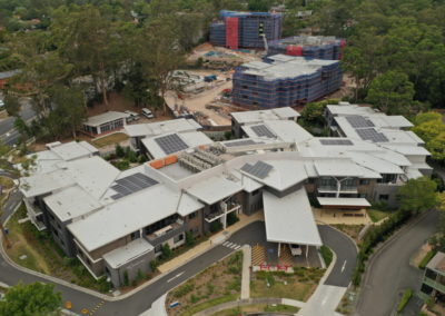 a high angle view of nursing home Roof installation